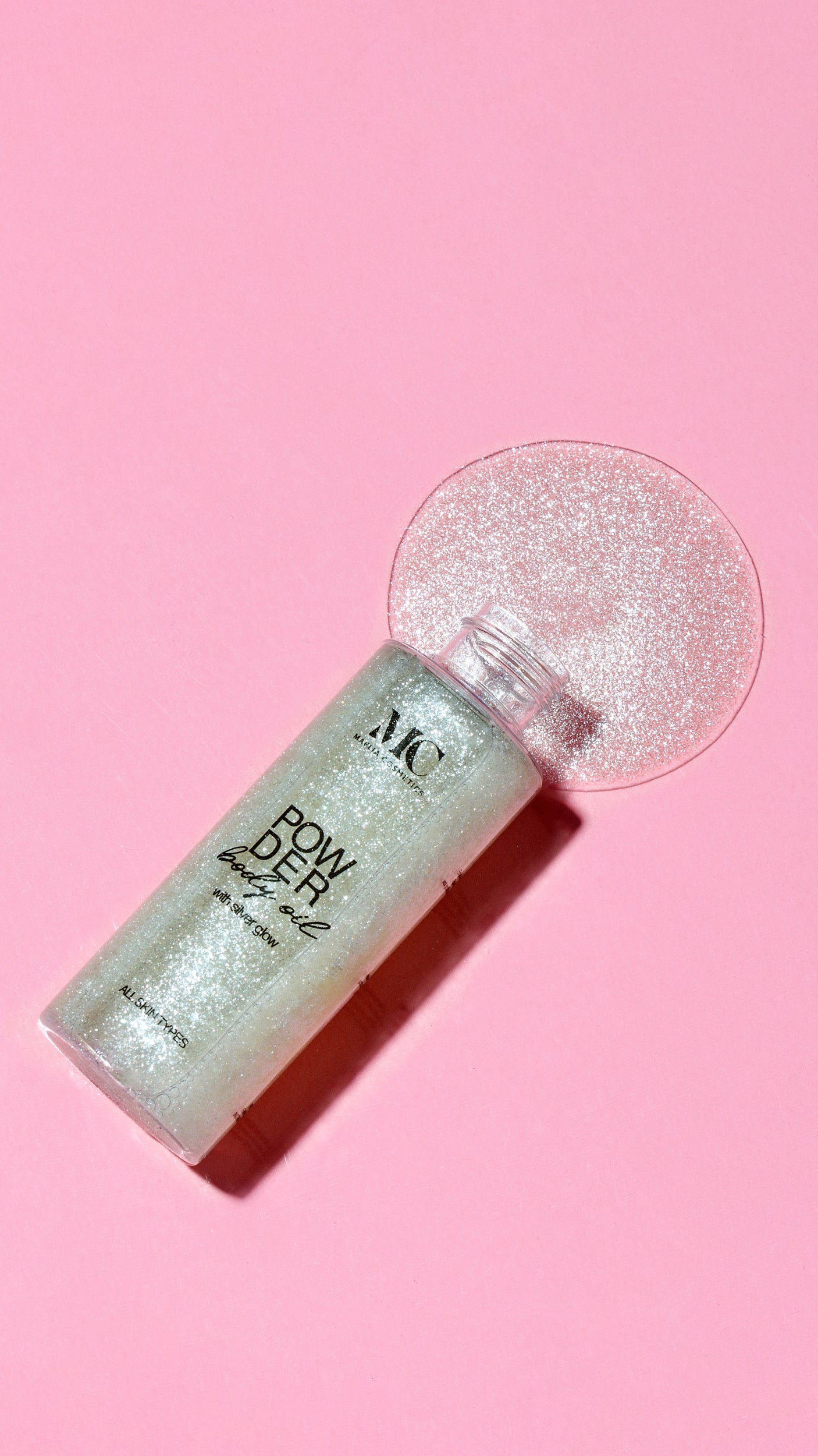 Powder Body oil with silver glow 100ml